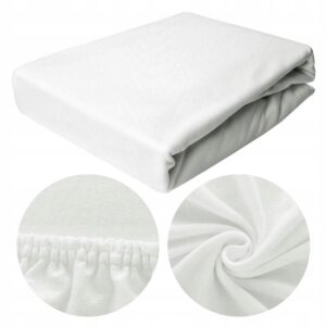 Prześcieradło z gumką Cotton world jersey 160 x 200 cm BIAŁE