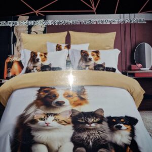 Komplet pościeli ZWIERZETA 160cm x 200 2x 70x80cm 4 części STAN FAKTYCZNY